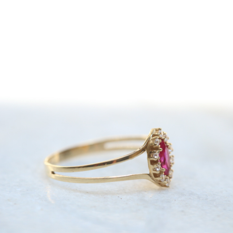 Anel de Formatura 18k Pedra Rubi 16 diamante ou zircônia - Imagem 3
