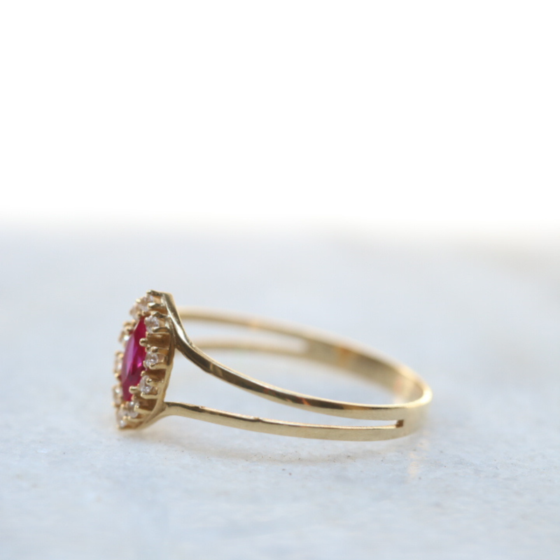 Anel de Formatura 18k Pedra Rubi 16 diamante ou zircônia - Imagem 4
