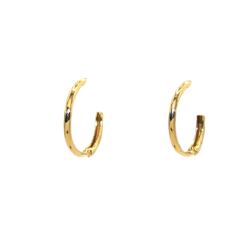 Argola em D - Brinco de Ouro 18k