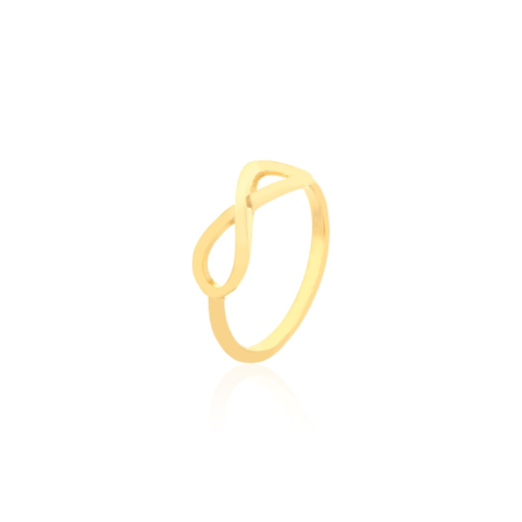 Anel com Símbolo do Infinito Banhado a Ouro