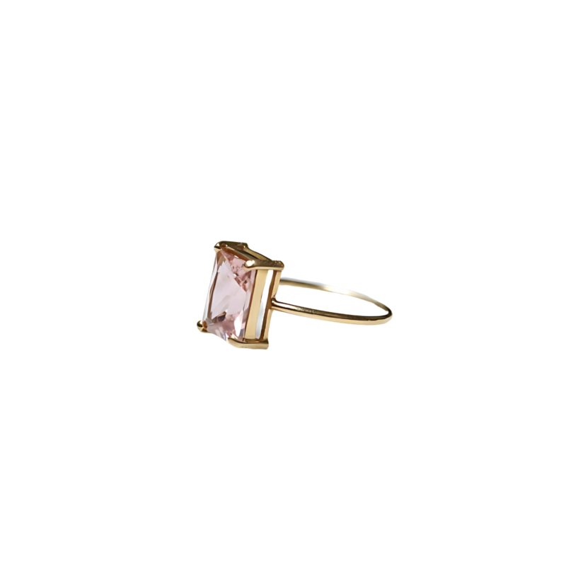 Anel de Ouro 18k com Zircônia Amarela