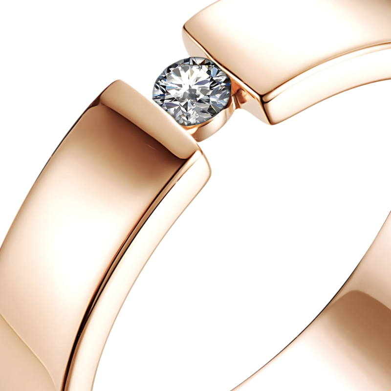 Anel Especial 5 mm Reta - 1 Diamante ou 1 Zircônia Polida de 15 Pontos - Imagem 2
