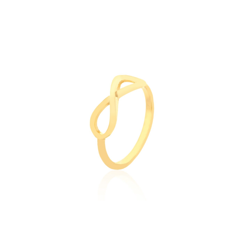 Anel com Símbolo do Infinito Banhado a Ouro